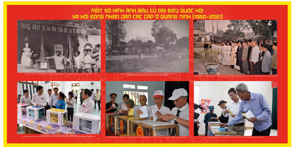 Một số hình ảnh về các kỳ bầu cử tại Quảng Ninh được trưng bày tại triển lãm.