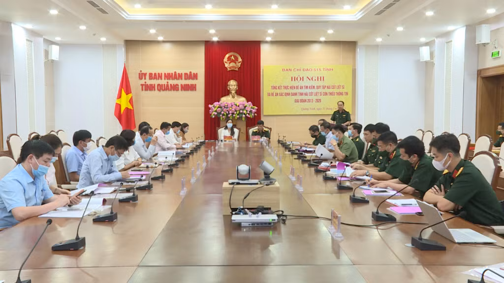 Quang cảnh Hội nghị trực tuyến tổng kết thực hiện Đề án tìm kiếm, quy tập hài cốt liệt sỹ và Đề án xác định danh tính hài cốt liệt sỹ còn thiếu thông tin giai đoạn 2013-2020