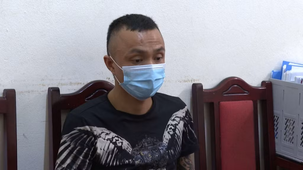 Đối tượng Vũ tại cơ quan điều tra