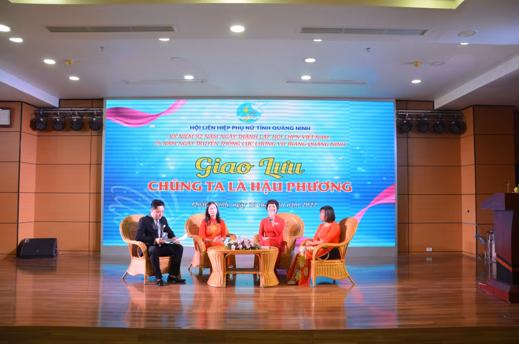 Chương trình giao lưu “Chúng ta là hậu phương” do Hội Liên hiệp Phụ nữ tỉnh tổ chức, ngày 18/10/2022. Ảnh: Lan Anh