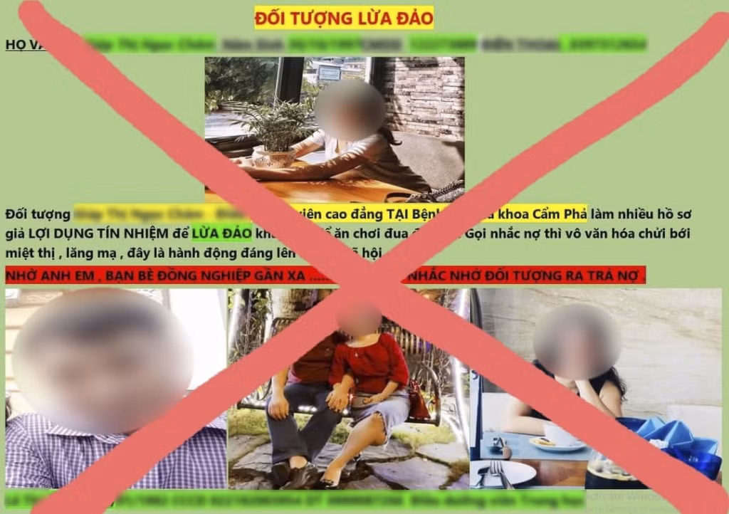 Hình ảnh đối tượng vu khống, xúc phạm uy tín trên không gian mạng.