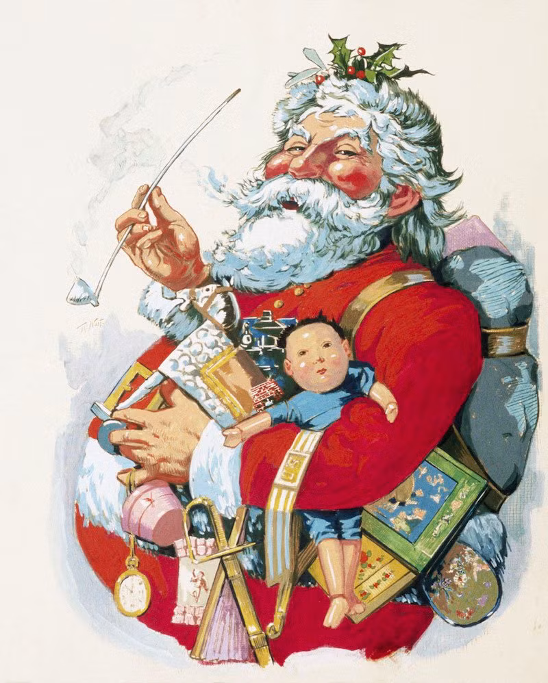 Ông già Noel thời hiện đại trong bức vẽ của họa sĩ Thomas Nast. Ảnh: Thomas Nast/Wikimedia Commons