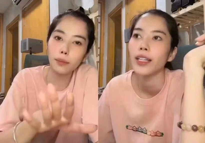 Hoa khôi Nam Em livestream có nhiều nội dung được chú ý trên mạng xã hội. (Ảnh chụp màn hình)