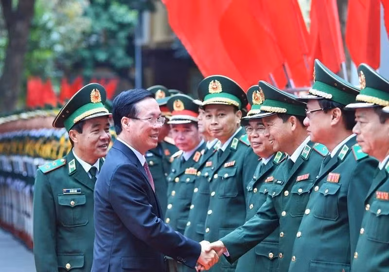 Chủ tịch nước Võ Văn Thưởng dự Kỷ niệm 65 năm Ngày truyền thống Bộ đội Biên phòng.