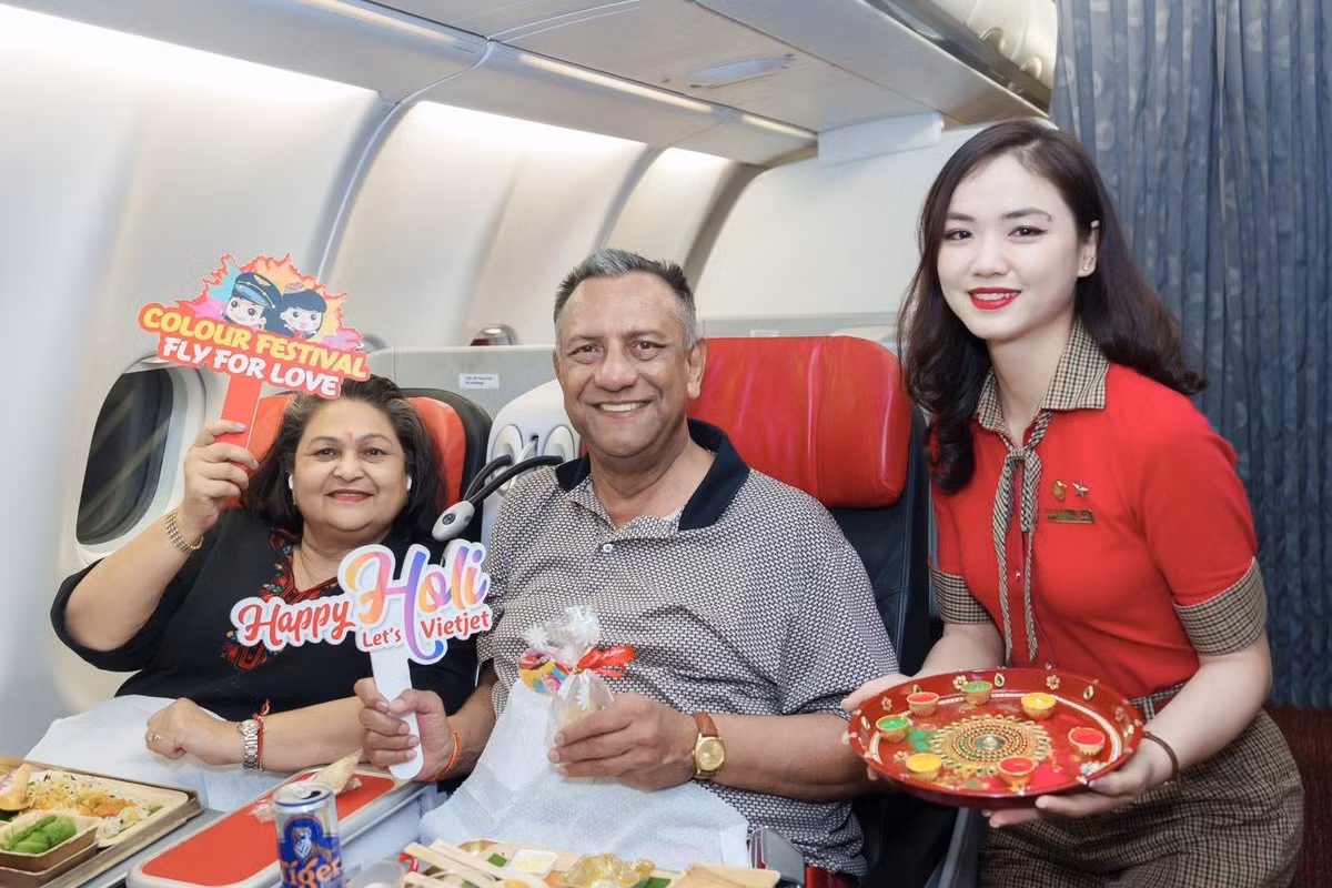 Vietjet mang màu sắc Ấn Độ thú vị lên các chuyến bay.