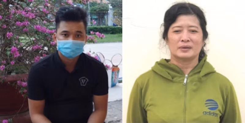 Linh và mẹ ruột tại cơ quan Công an.