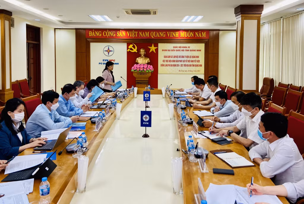 Đồng chí Nguyễn Thị Thu Hà, Phó trưởng Đoàn ĐBQH tỉnh phát biểu tại buổi làm việc.