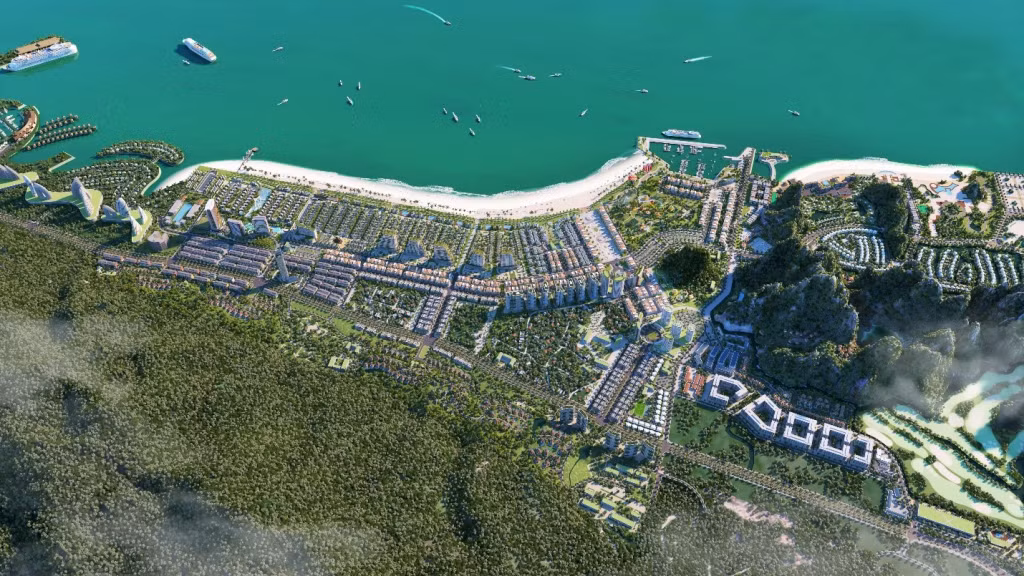 Dự án Sonasea Vân Đồn Harbor City được chủ đầu tư CEO Group phát triển theo mô hình “All in one” (ảnh phối cảnh).