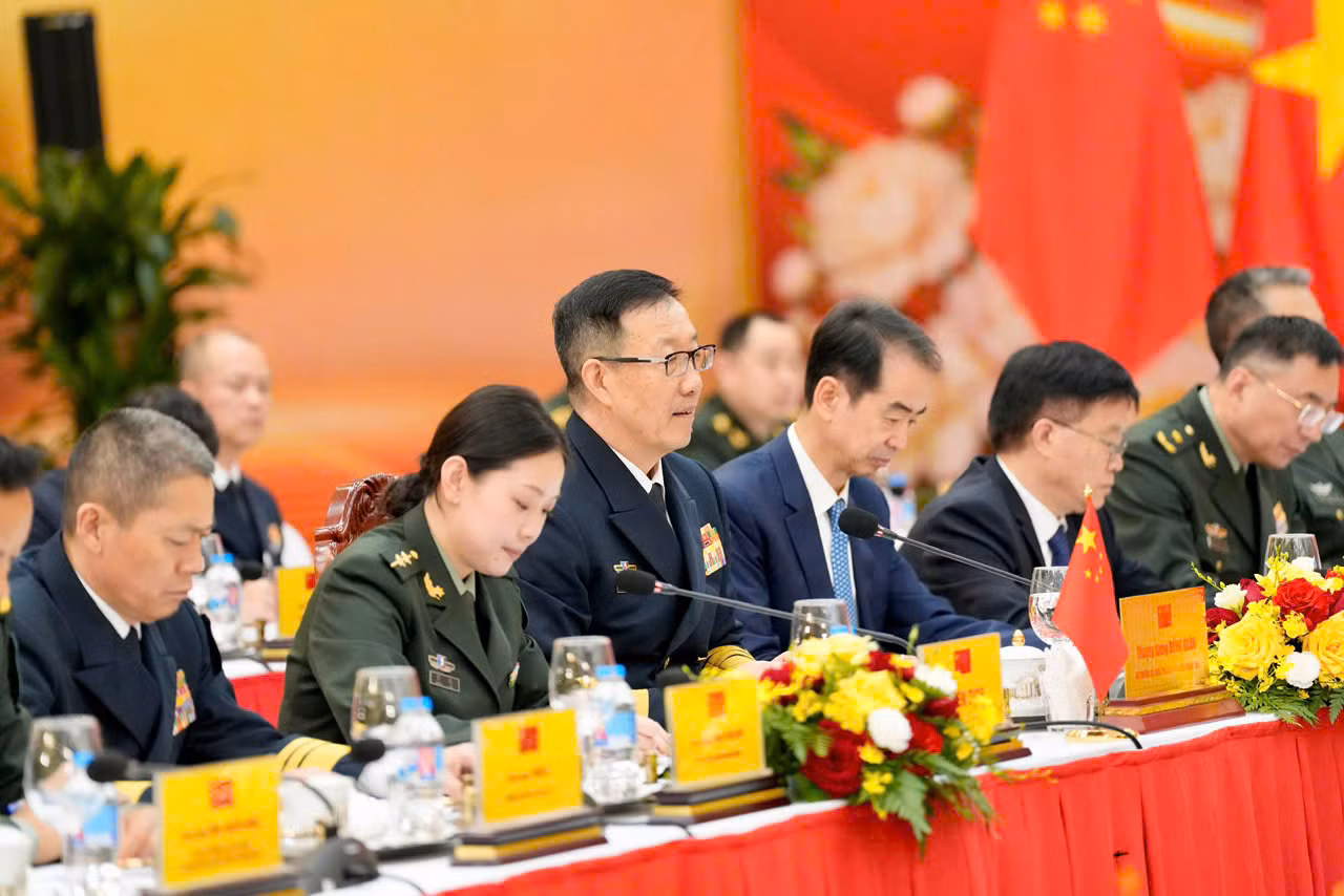 Thượng tướng Đổng Quân, Bộ trưởng Bộ Quốc phòng Trung Quốc phát biểu tại buổi hội đàm.