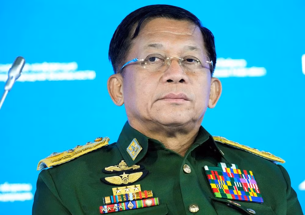 Thống tướng Myanmar Min Aung Hlaing. Ảnh: AFP