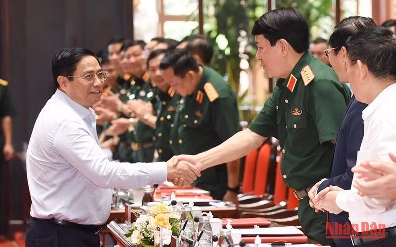 Thủ tướng Phạm Minh Chính dự Hội nghị Quân chính toàn quân. (Ảnh: TRẦN HẢI)