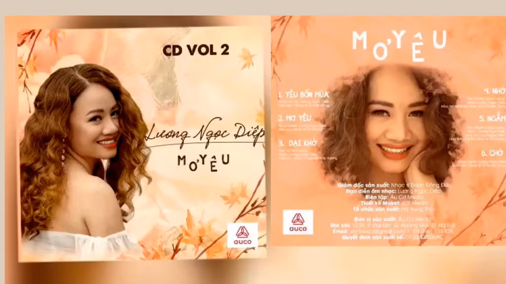 Album CD Vol 2 "Mơ Yêu" gồm 6 ca khúc do chính Ngọc Diệp sáng tác