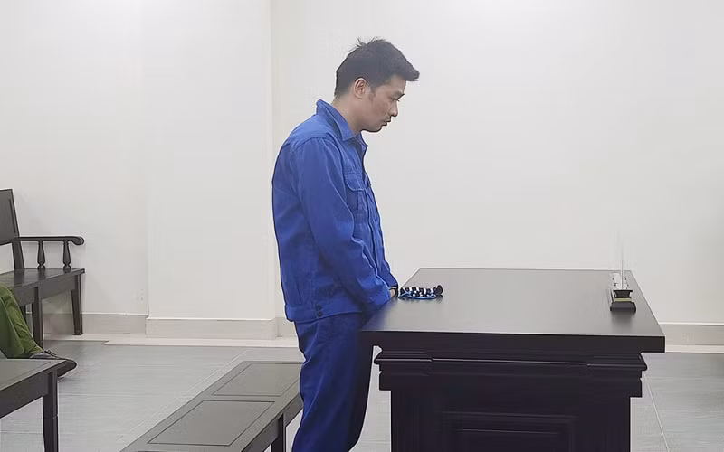 Bị cáo Thuận tại phiên toà.