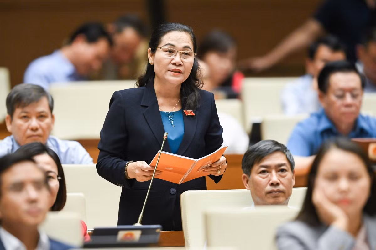 Đại biểu Nguyễn Thị Lệ, Đoàn ĐBQH TP Hồ Chí Minh phát biểu tại Quốc hội.