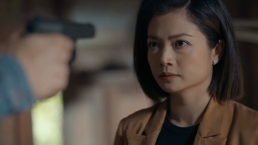 Kiều Anh trong phim “Hồ sơ cá sấu”.