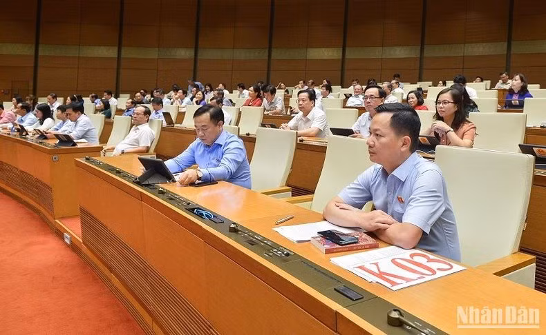 Các đại biểu dự phiên họp chiều 1/6. (Ảnh: THỦY NGUYÊN)
