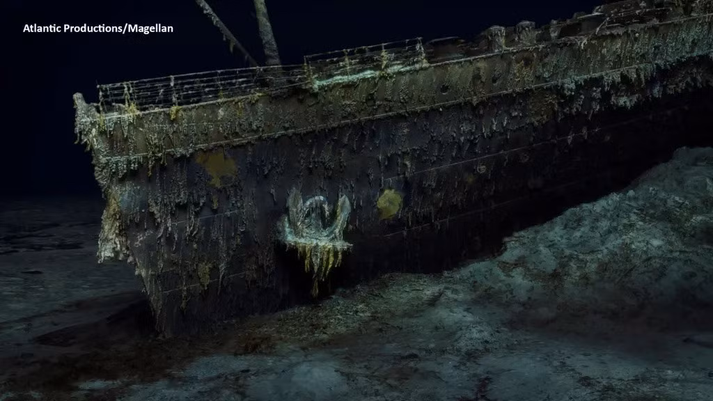 Xác tàu Titanic nằm cách bờ biển Newfoundland, Canada khoảng 595km. Ảnh: AP