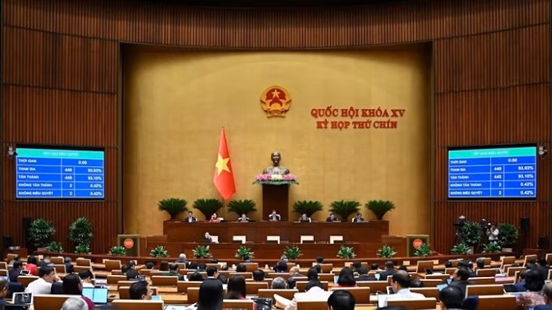 Quốc hội biểu quyết thông qua Bộ luật Tố tụng hình sự. (Ảnh: DUY LINH)