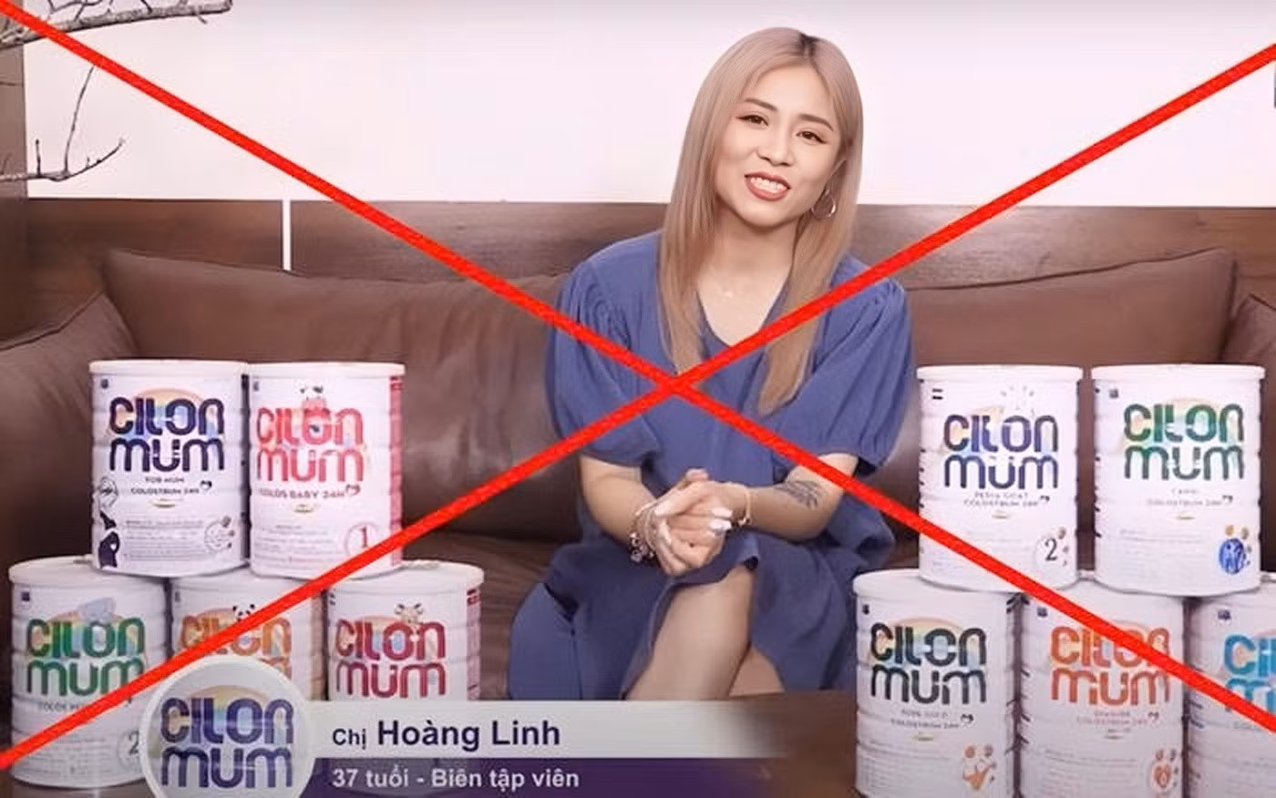 Hoàng Linh quảng cáo sữa giả từ Hiup đến Cilonmum. Ảnh: Tư liệu