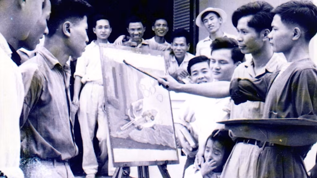 Chân dung các văn nghệ sĩ trong phim tài liệu "VHNT Quảng Ninh - nửa thế kỷ sáng tạo" do Trung tâm Truyền thông Quảng Ninh thực hiện.