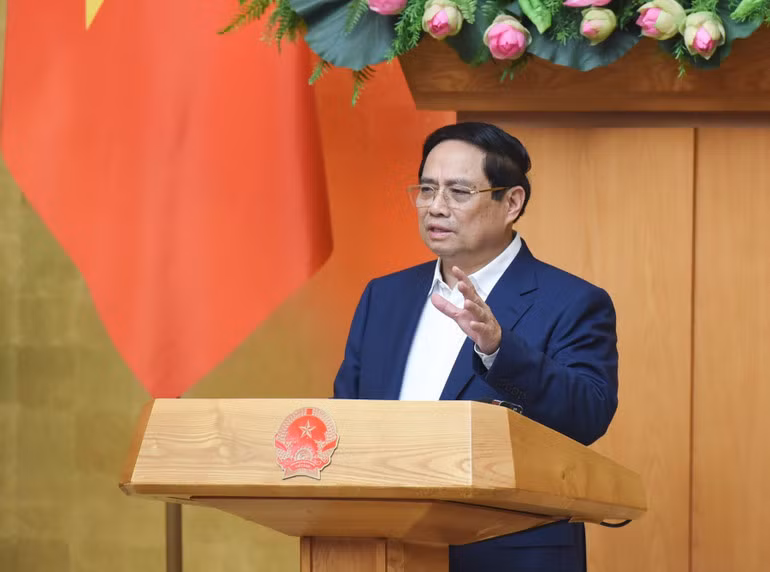 Thủ tướng Phạm Minh Chính phát biểu ý kiến tại phiên họp. (Ảnh: TRẦN HẢI)