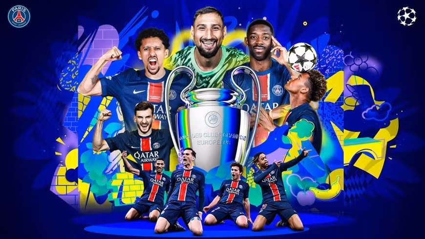 Ousmane Dembele (hàng trên cùng, bên phải) là ứng cử viên sáng giá nhất cho danh hiệu Quả bóng Vàng 2024-2025. Ảnh: uefa.com