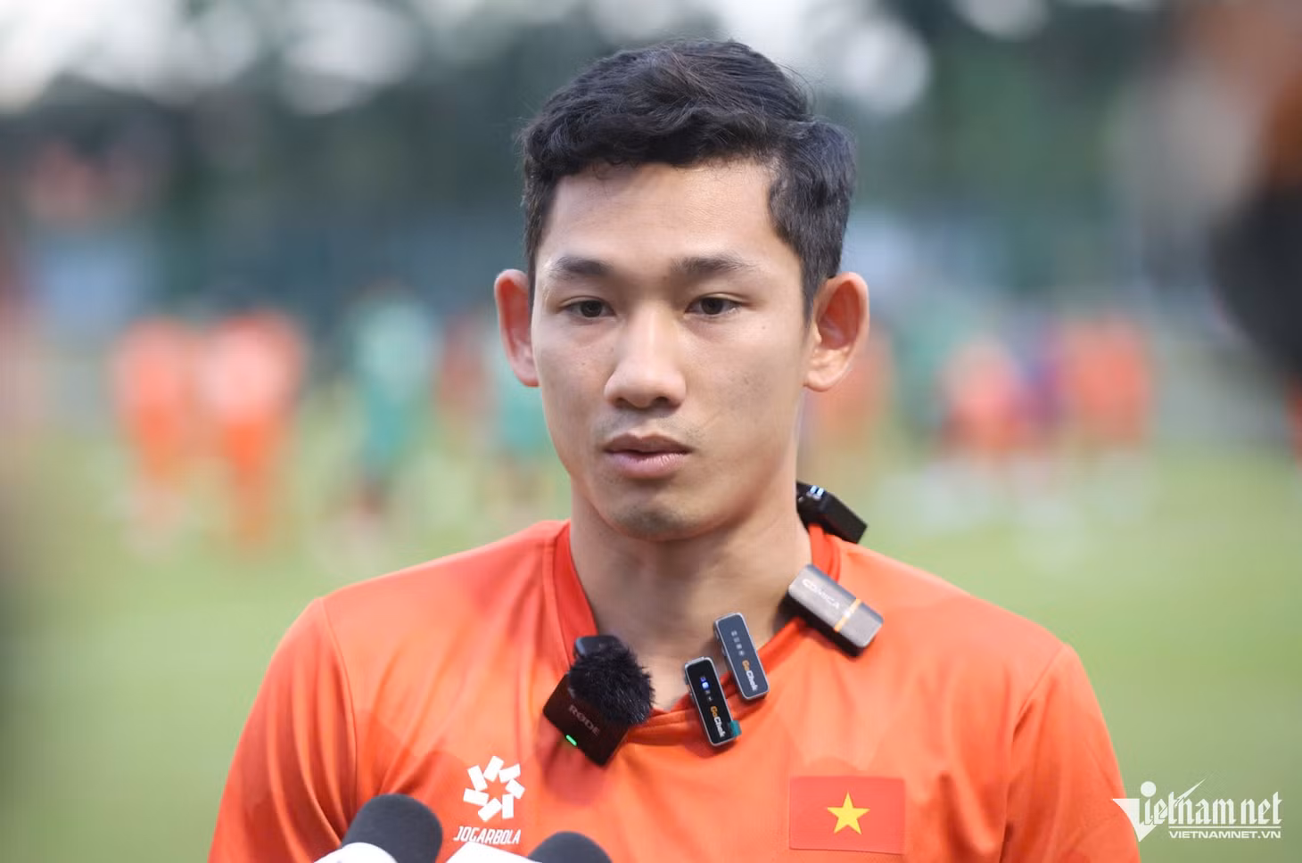 Hai Long rất quyết tâm trước trận gặp Malaysia. Ảnh: Hồ Hải Hoàng