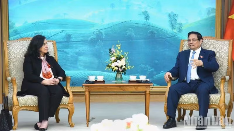 Thủ tướng Phạm Minh Chính tiếp bà Manuela Ferro, Phó Chủ tịch phụ trách khu vực Đông Á-Thái Bình Dương của WB.