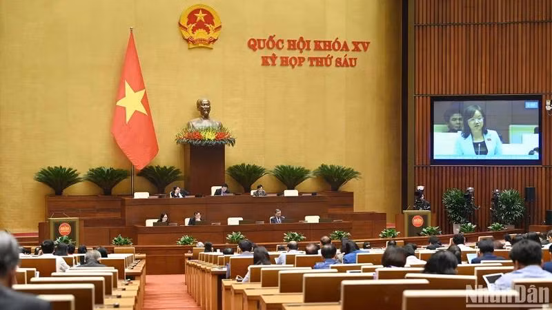 Quang cảnh phiên họp của Quốc hội chiều 24/11/2023. (Ảnh: THỦY NGUYÊN)