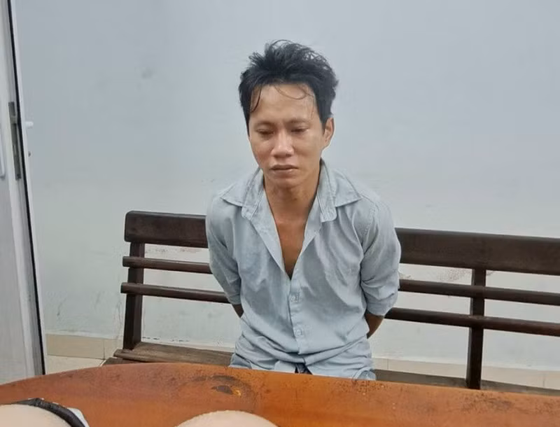 Đối tượng Lê Hồng Hải tại cơ quan Công an.