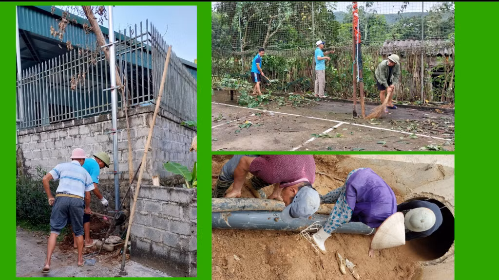 Người dân thôn Pặc Pùng, xã Vô Ngại, huyện Bình Liêu tích cực tham gia xây dựng NTM và phong trào "Toàn dân đoàn kết xây dựng đời sống văn hóa".