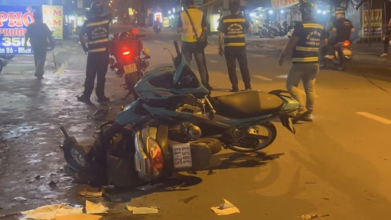 Hiện trường vụ tai nạn khiến một phụ nữ tử vong. Ảnh: N.H