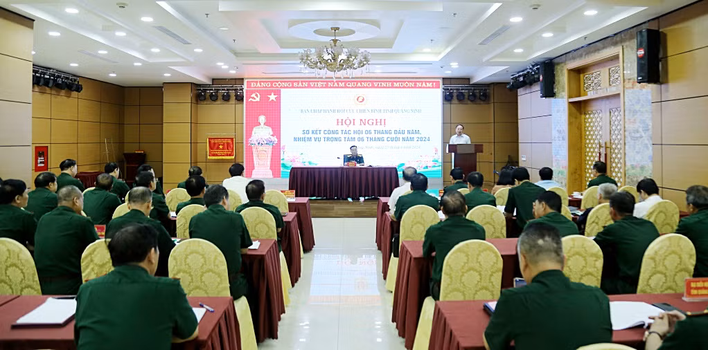 Quang cảnh hội nghị Hội CCB tỉnh triển khai nhiệm vụ 6 tháng cuối năm 2024. Ảnh: Thu Chung