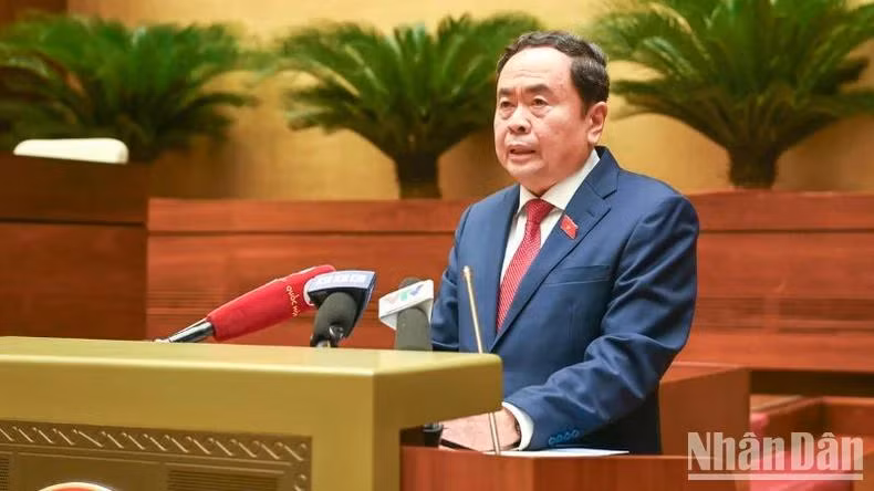 Chủ tịch Quốc hội Trần Thanh Mẫn phát biểu chỉ đạo tại buổi lễ.