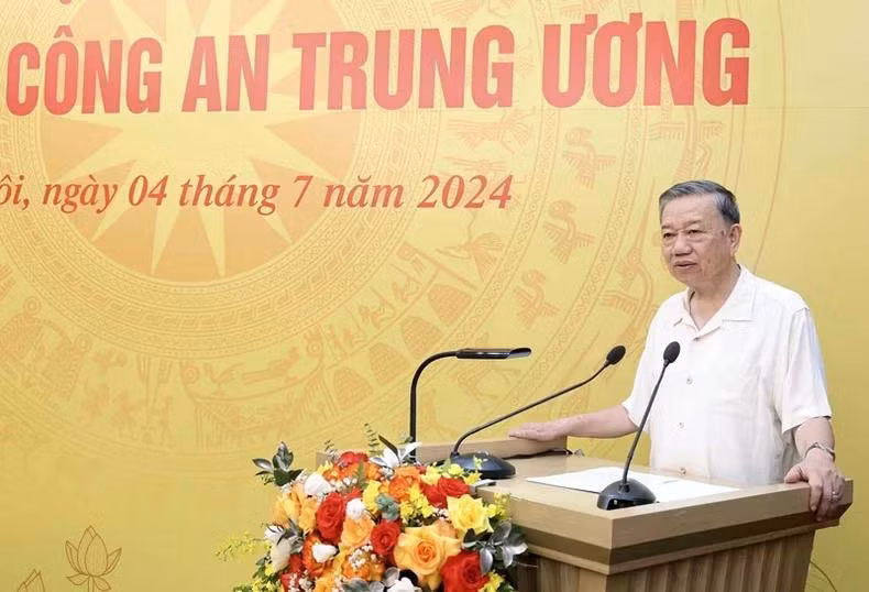 Chủ tịch nước Tô Lâm phát biểu tại hội nghị. Ảnh: Nhan Sáng-TTXVN