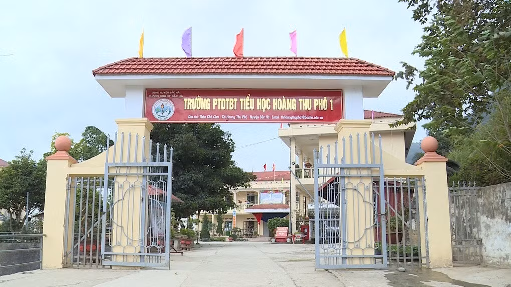 Trường Phổ thông dân tộc bán trú Tiểu học Hoàng Thu Phố 1 (Ảnh: VTV24).