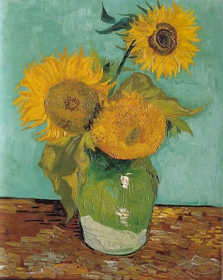 Van Gogh bắt đầu vẽ hoa được cắm bình khi chuyển tới sống ở Arles