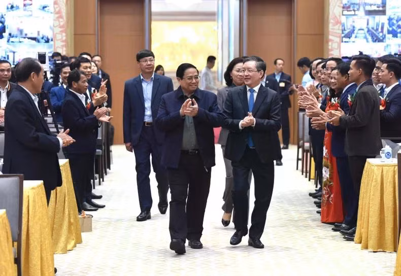 Thủ tướng Phạm Minh Chính đến dự Hội nghị đối thoại với nông dân.