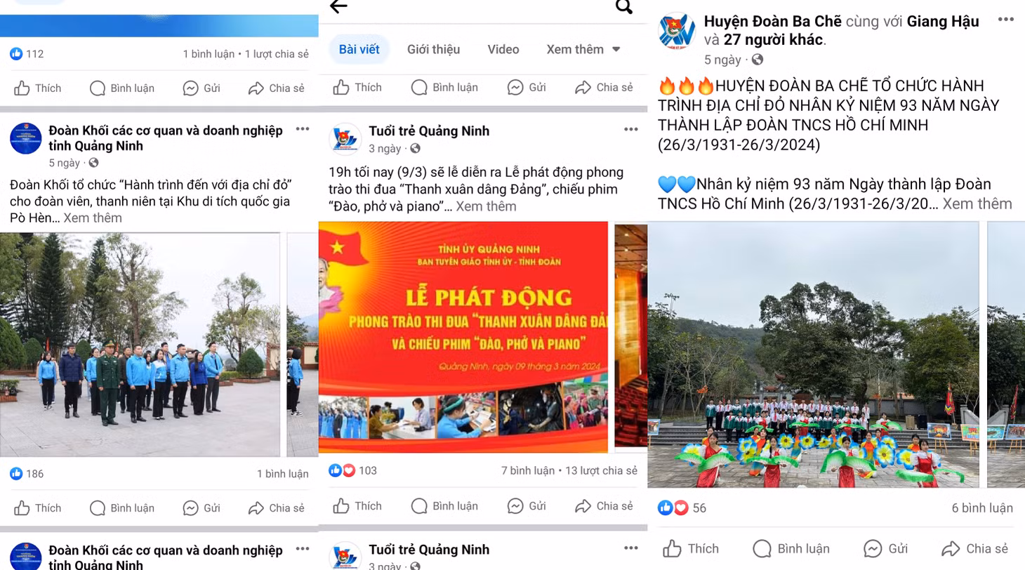 Các hoạt động kỷ niệm ngày thành lập Đoàn TNCS Hồ Chí Minh 26/3 được đẩy mạnh tuyên truyền trên mạng xã hội.