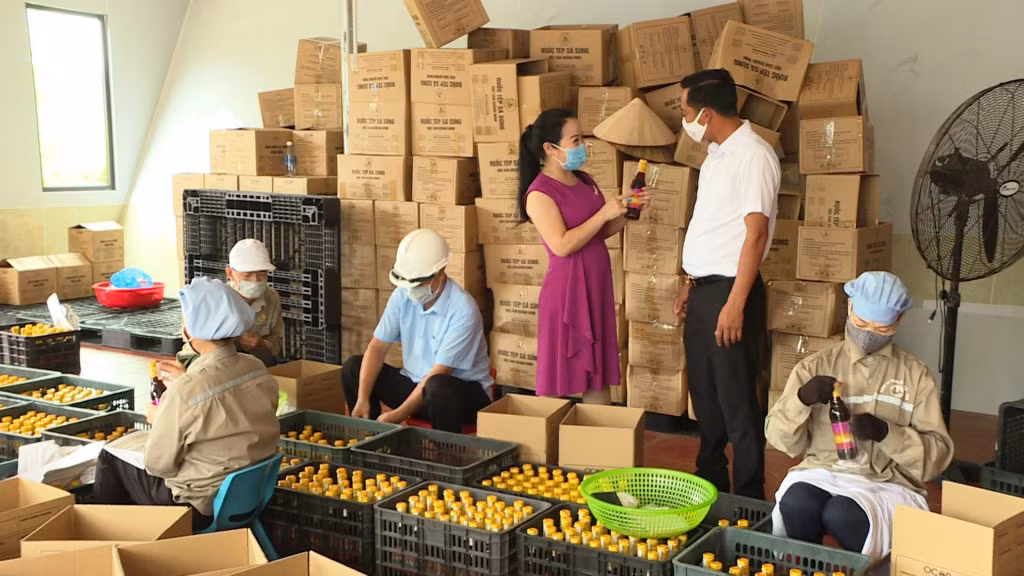 Doanh nghiệp tỉnh đang rất cần vốn của ngân hàng để phát triển sản xuất. Trong ảnh: Kiểm tra sản phẩm nước mắm sá sùng trước khi xuất hàng tại Công ty TNHH MTV Newstar (Vân Đồn).