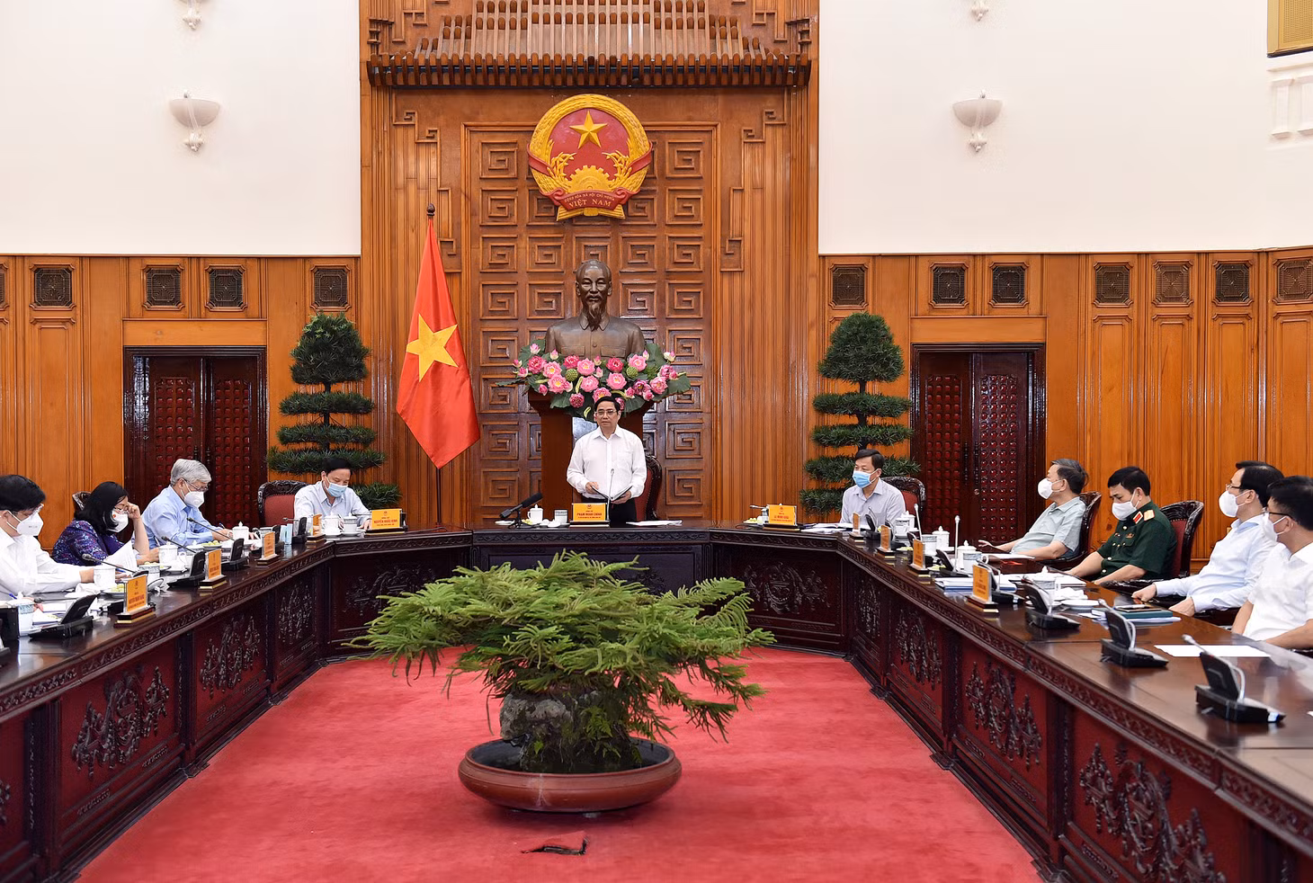 Thủ tướng Chính phủ Phạm Minh Chính làm Trưởng Ban Chỉ đạo quốc gia phòng chống, dịch bệnh COVID-19. Ảnh VGP/Nhật Bắc Thủ tướng Chính phủ Phạm Minh Chính làm Trưởng Ban Chỉ đạo quốc gia phòng chống, dịch bệnh COVID-19. Ảnh VGP/Nhật Bắc