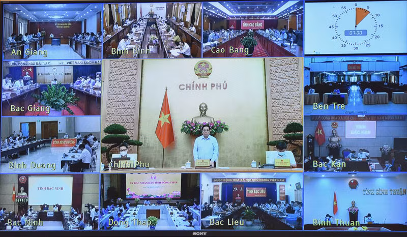 Hội nghị trực tuyến toàn quốc với các địa phương về công tác lập quy hoạch. (Ảnh: TRẦN HẢI)