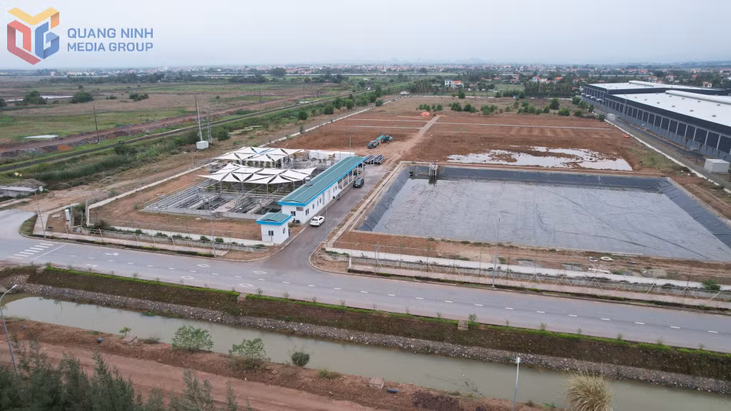Khu xử lý nước thải tại Khu Công nghiệp Bắc Tiền Phong. Ảnh: Lê Nam