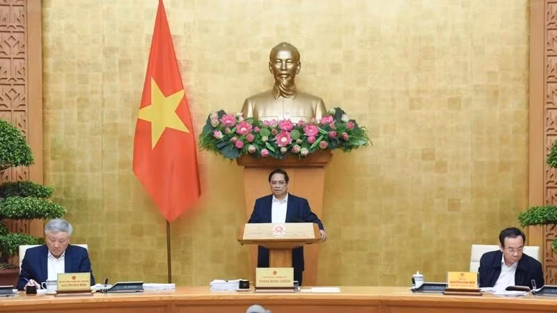 Thủ tướng Phạm Minh Chính chủ trì phiên họp Chính phủ thường kỳ tháng 3 và quý I/2025 trực tuyến với các địa phương (Ảnh: TRẦN HẢI)