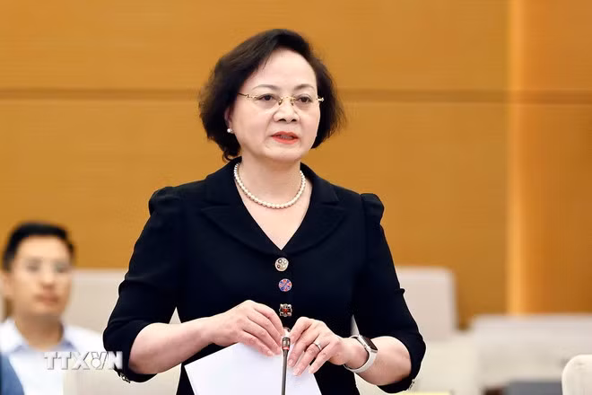 Bộ trưởng Bộ Nội vụ Phạm Thị Thanh Trà phát biểu. (Ảnh: Doãn Tấn/TTXVN)