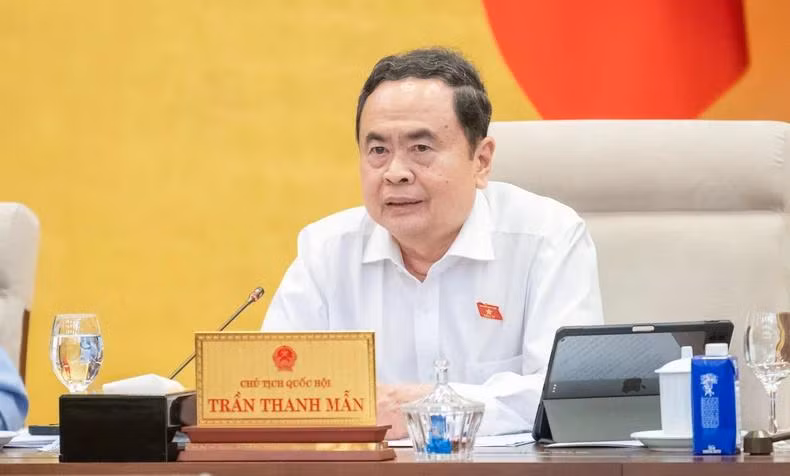 Chủ tịch Quốc hội Trần Thanh Mẫn phát biểu ý kiến tại phiên họp. (Ảnh: Media Quốc hội)