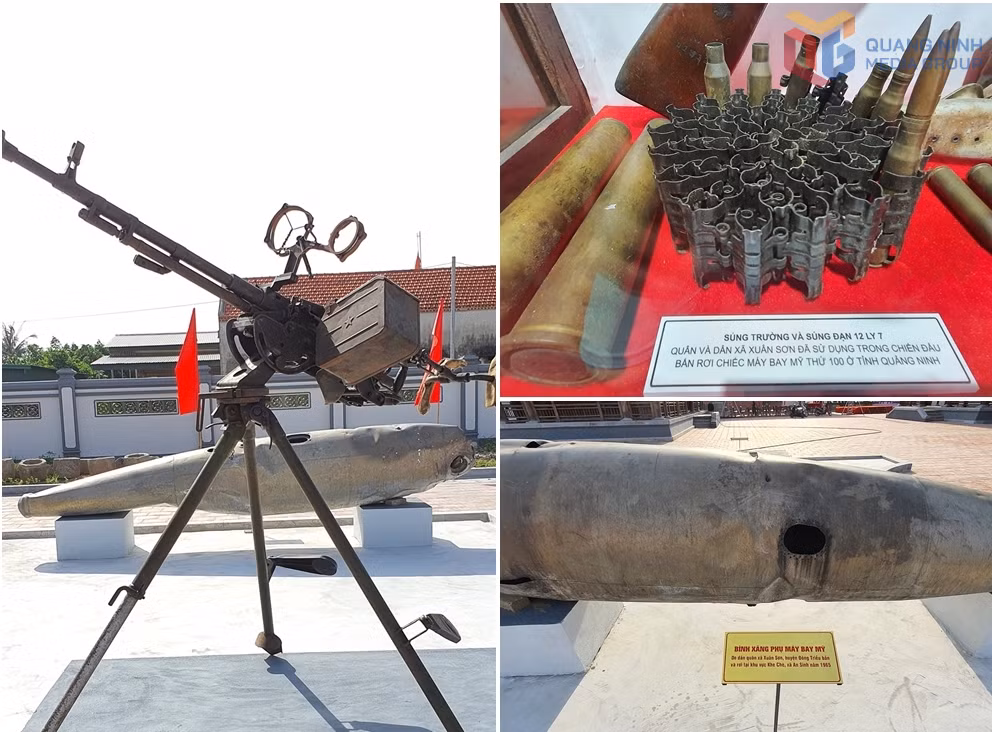 Súng phòng không 12,7mm mà quân dân Xuân Sơn (Đông Triều) sử dụng để bắn rơi máy bay Mỹ.