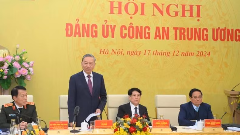 Tổng Bí thư Tô Lâm phát biểu chỉ đạo hội nghị.