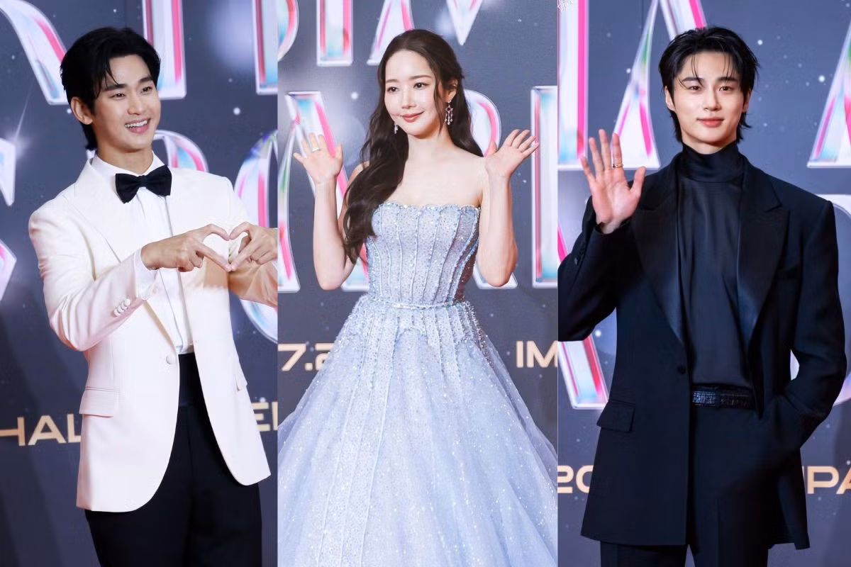 Kim Soo Hyun, Park Min Young, Byeon Woo Seok trên thảm đỏ AAA 2024. Ảnh: Naver