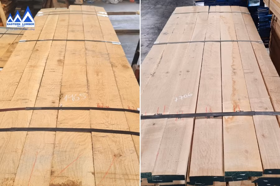 Dòng gỗ xẻ đã rong bìa tại Gỗ Phương Đông